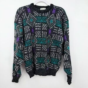 Vintage Styled By Elegant Pullover Grandpa Sweater Crewneck Chunky Knit Size XL